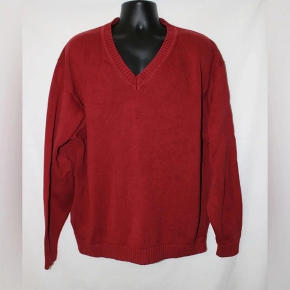 L.L. Bean Cotton Knit V-Neck Sweater Size XXL - Picture 1 of 9